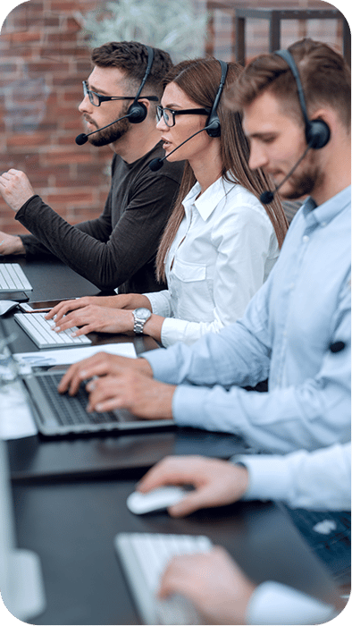 Contact Centre workers assisting customers