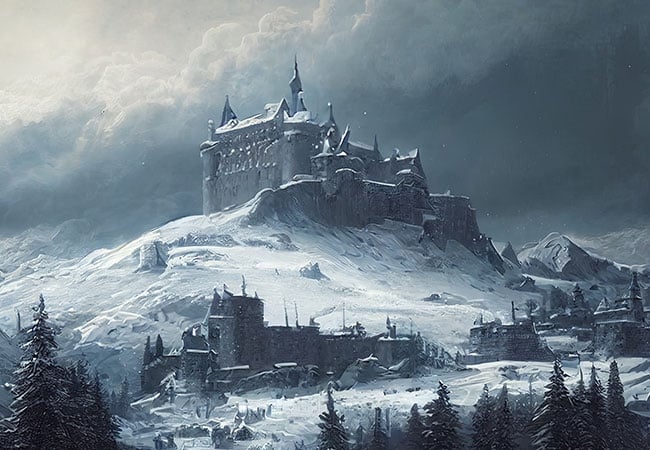 Frozen Landscape with Fantasy Castle
